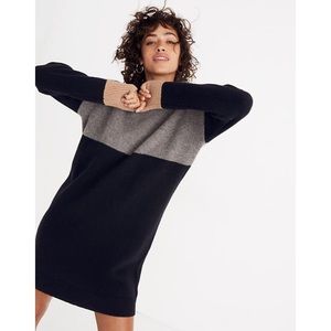 Madewell Colorblock Wool Sweater Dress Medium